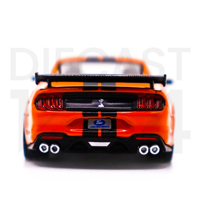 Mini GT 1:64 Ford Mustang Shelby GT500 (Twister Orange) – MiJo Exclusives USA MGT00505 rear bumper and spoiler