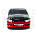 Johnny Lightning 50th Anniversary 1:64 MiJo Exclusives – 2004 Mitsubishi Lancer Evolution Advan Yokohama front bumper and intercooler (Black/Red)