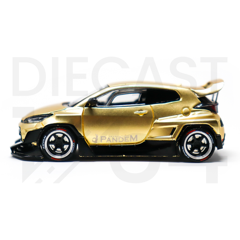 Pop Race Toyota Yaris Pandem GR - Satin Gold driver side doors and wheels