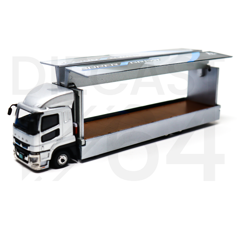 Tarmac Works 1:64 Mitsubishi Fuso Super Great Transporter opening transport doors