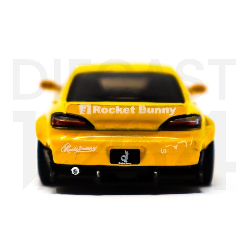 Mini GT 643 Nissan Silvia S15 Rocket Bunny – Bronze Yellow rear bumper with Rocket Bunny logo