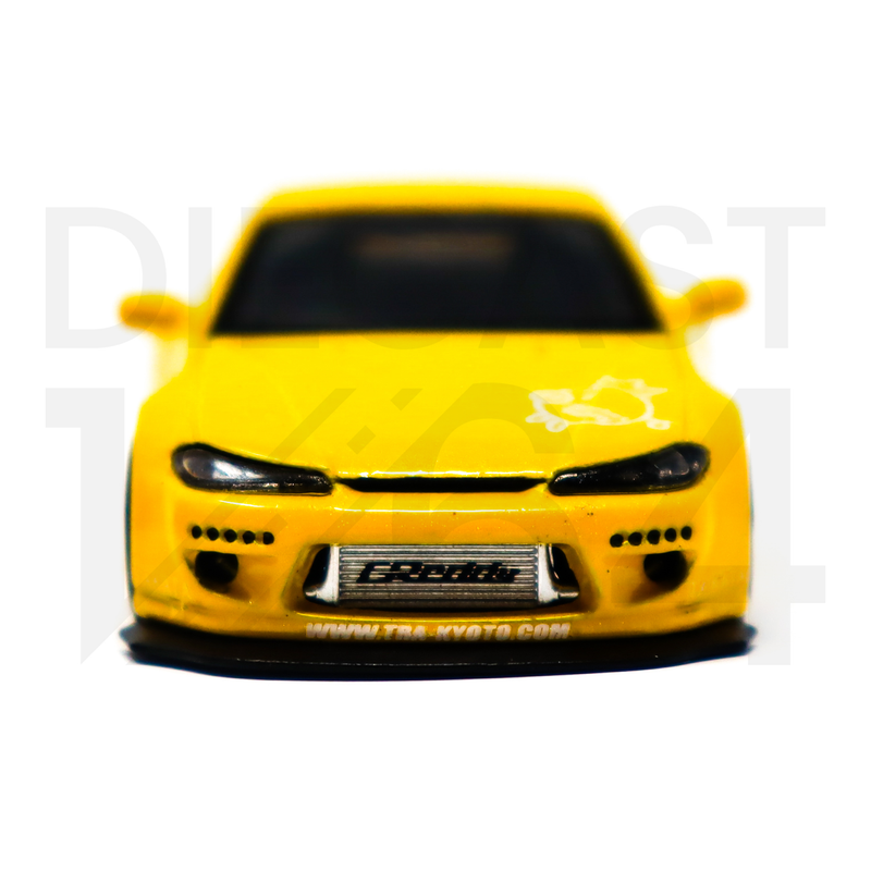 Mini GT 643 Nissan Silvia S15 Rocket Bunny – Bronze Yellow front bumper with mounted greddy intercooler