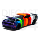Auto World Paint Swatch 2023 Dodge Challenger Hellcat Redeye (14 Factory Color Paint Swatch) 1:64 Diecast with opening hood to reveal engine and supercharger