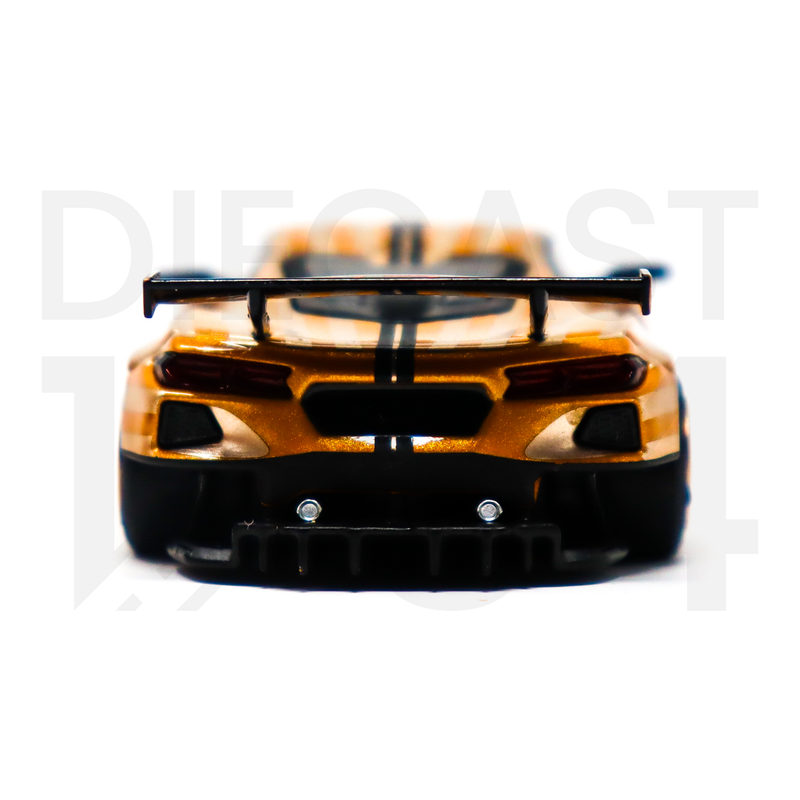 Mini GT 548 1:64 Chevrolet Corvette C8.R Stars & Stripes 2023 Limited 4,800 Pieces Worldwide – Gold Silver Mijo Exclusives rear bumper and diffuser