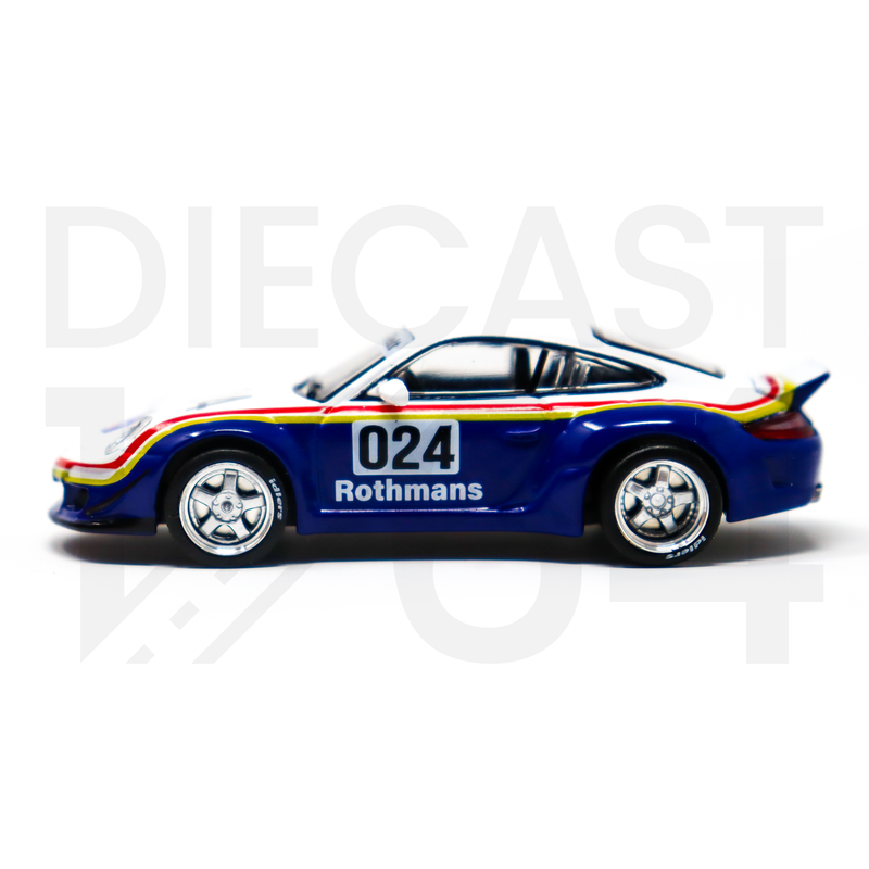 Pop Race Porsche RWB 997 White & Blue Rothmans driver side door with