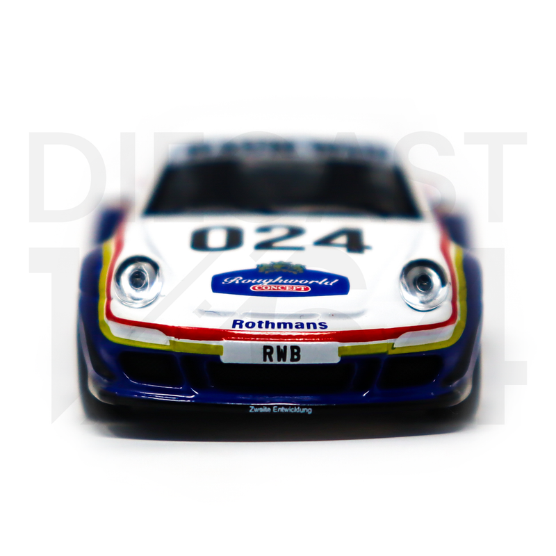 Pop Race Porsche RWB 997 White & Blue Rothmans front bumper with RWB logo