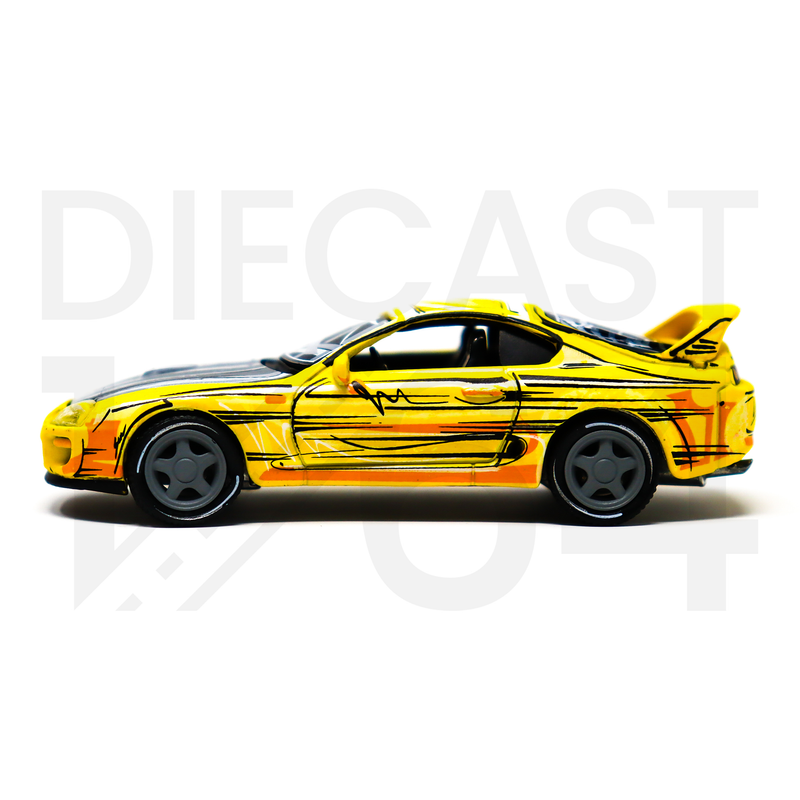 Auto World 1:64 1997 Toyota Supra Manga Art Limited 4,800 pieces – Mijo Exclusives driver side door and paint art