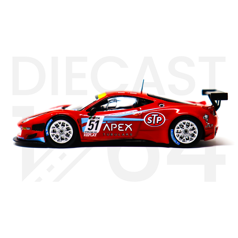 Tarmac Works 1:64 Ferrari 458 Italia GT3 FIA GT3 Europe 2011 D. Brown / G. Geddie- Red driver side door and stp logo