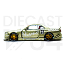 Kaido House x Mini GT 1:64 Nissan Skyline GT-R (R34) Kaido Works V4 driver side door and gold wheels