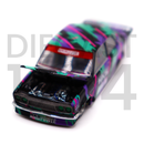 Kaido House x Mini GT Datsun 510 Pro Street HKS V1 - Black & Green Hood Opened