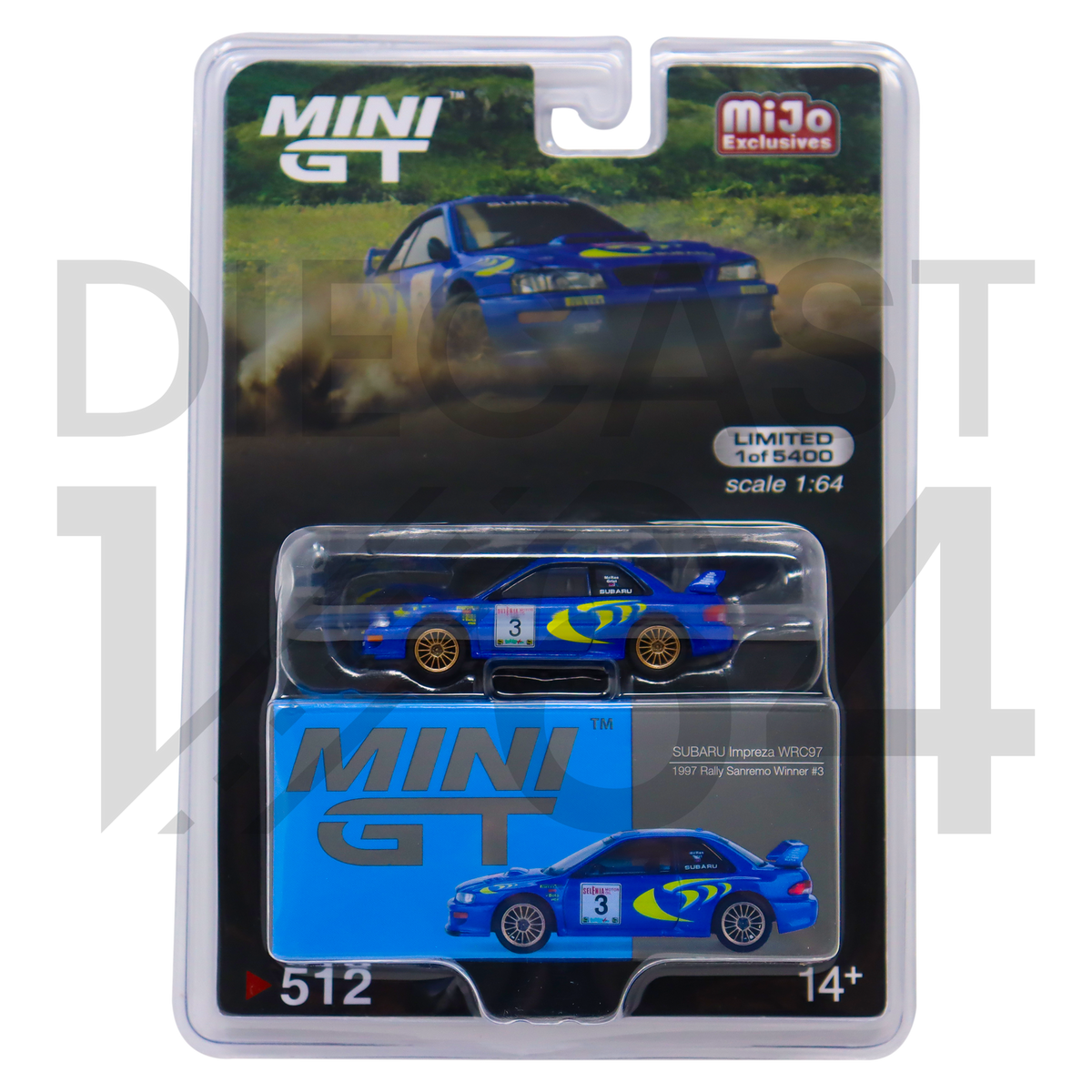 Diecast 164 | Mini GT Impreza WRC97 Rally Sanremo Winner