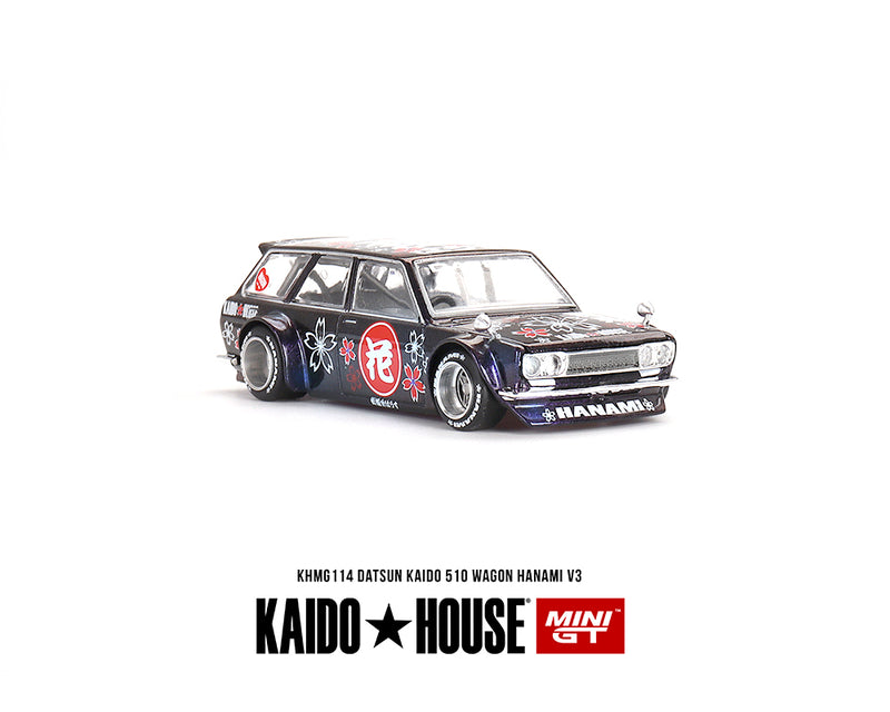 Kaido House x Mini GT 1:64 Datsun KAIDO 510 Wagon Hanami V3 – Magic Purple passenger side front fender