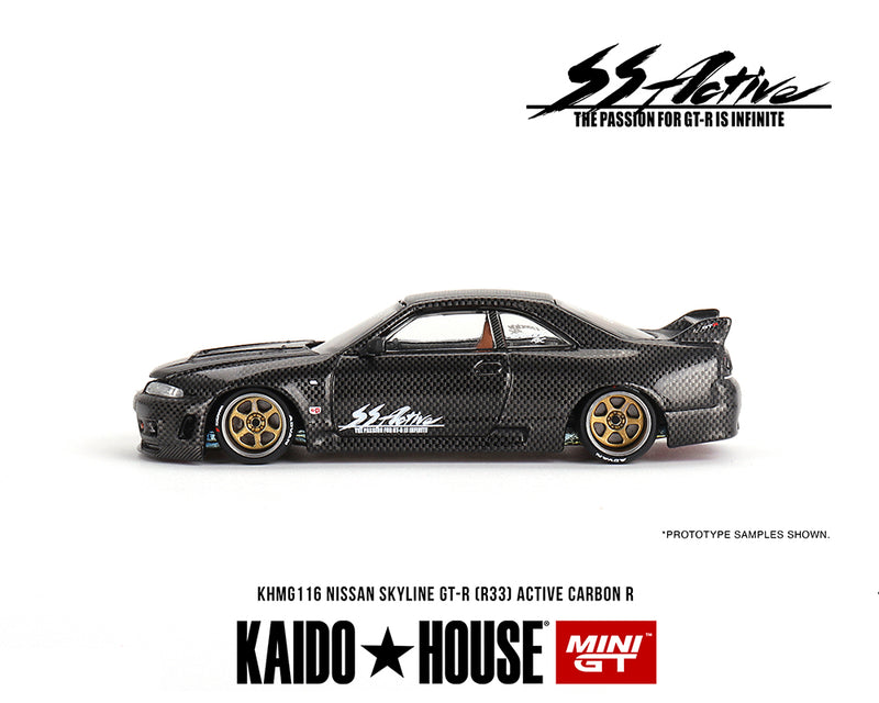Kaido House x Mini GT 1:64 Nissan Skyline GT-R (R33) Active Carbon R driver side