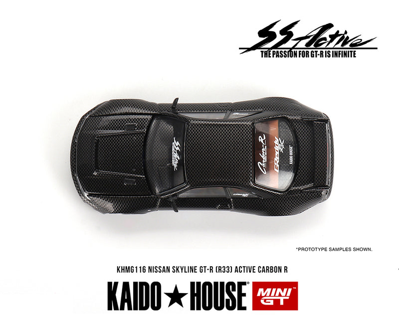 Kaido House x Mini GT 1:64 Nissan Skyline GT-R (R33) Active Carbon R roof