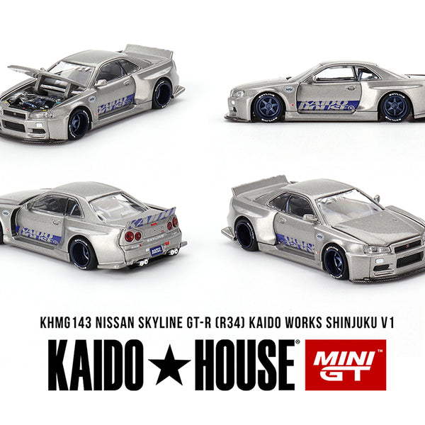 KAIDO HOUSE LTDEDN 日産GT-R R34 街道ハウス Mini GT x Kaido House 1:64 Nissan GT-R R34 Pink KAIDO RACING
