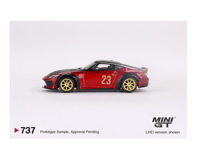 Mini GT 1:64 CLDC Magazine with Nissan Z LB Nation Works – M Red – China CLDC Exclusives driver side door