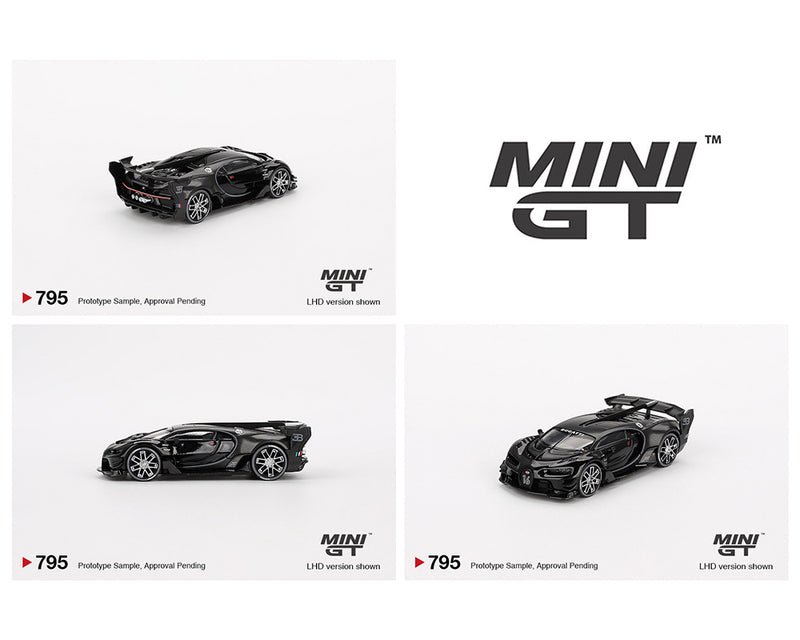 Mini GT 1:64 Bugatti Vision Gran Turismo – Black – Mijo Exclusives