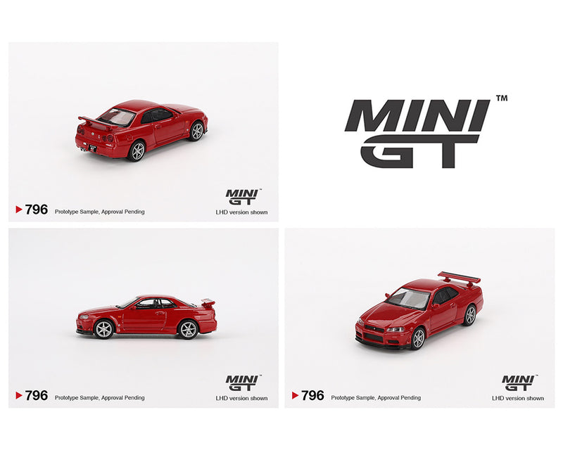 Mini GT 1:64 Nissan Skyline GT-R (R34) V-Spec Active Red- Mijo Exclusives