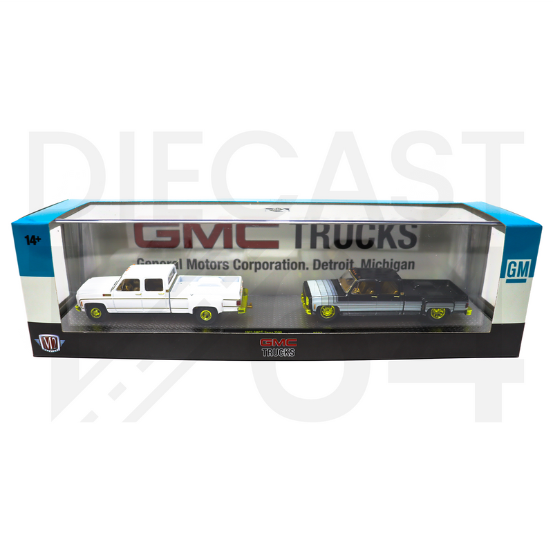 CHASE VERSION - M2 Machines 1973 GMC Sierra 3500 & 1976 GMC Truck Auto-Haulers - Hobby Exclusives