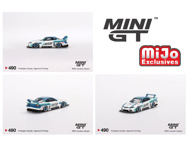 Mini GT 1:64 Nissan LB-Super Silhouette S15 SILVIA Auto Finesse – Mijo Exclusives USA Blister Packaging