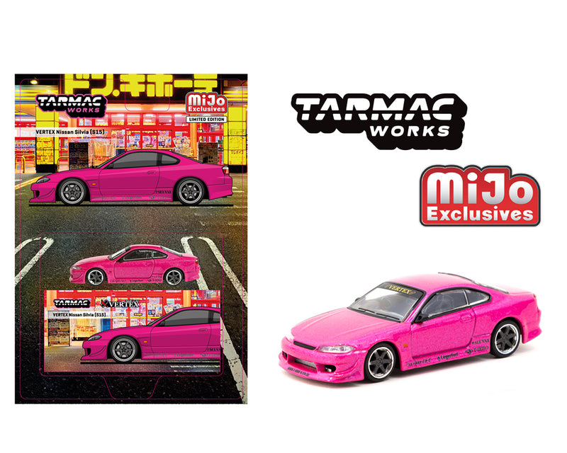 Tarmac Works 1:64 VERTEX Nissan Silvia (S15) – Pink Metallic – MiJo Exclusives