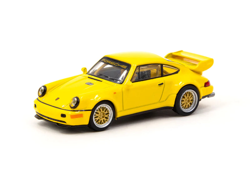 Schuco X Tarmac Works 1/64 Porsche 911 RSR 3.8 Yellow - COLLAB64