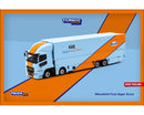 Tarmac Works 1:64 Mitsubishi Fuso Super Great GULF Racing Transporter