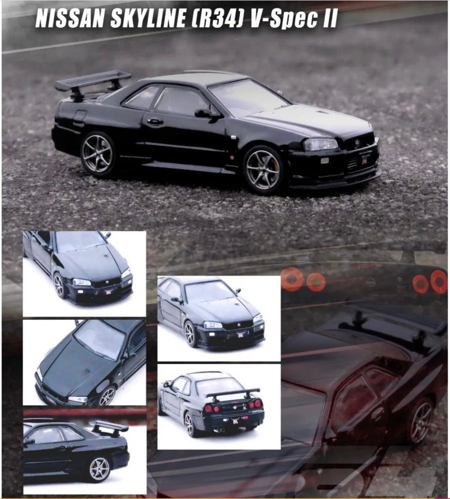 INNO 64 R34 2台 （BLACKTUNERS専用） Diecast 164 | Inno64 Nissan R34 GT-R V-Spec II Gloss Black