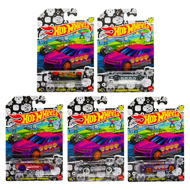 Hot Wheels 2021 Halloween Day of the Dead Series Set of 5