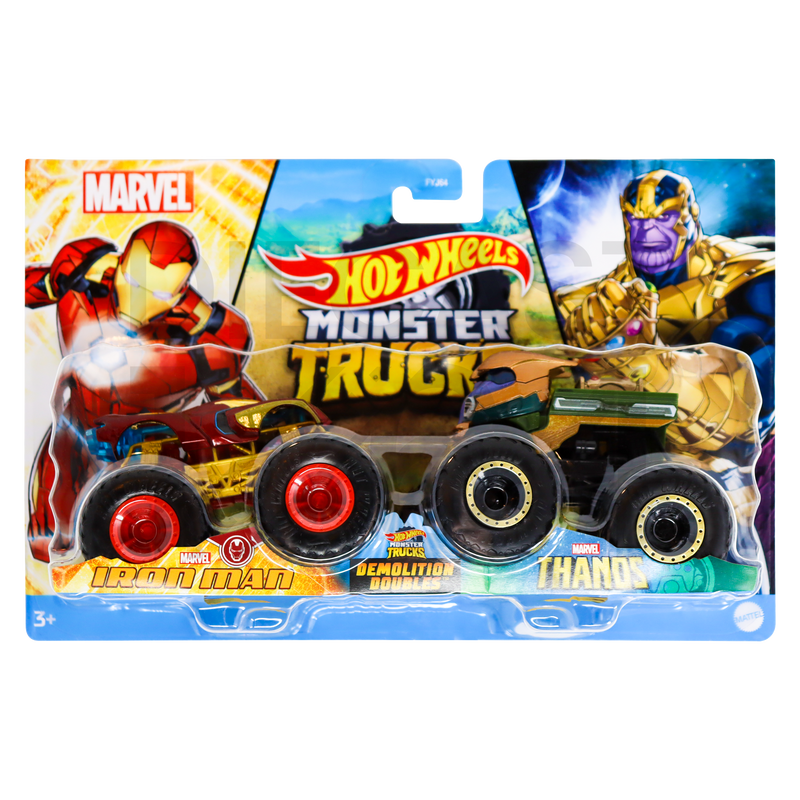 Hot Wheels Monster Truck Demolition Doubles Iron Man vs Thanos