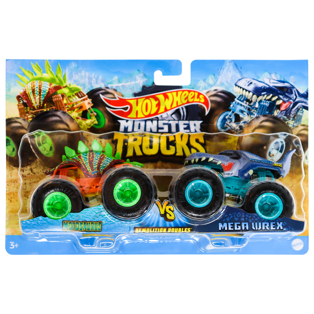 Hot Wheels Monster Trucks 1:64 Scale Demolition Doubles DragBus vs