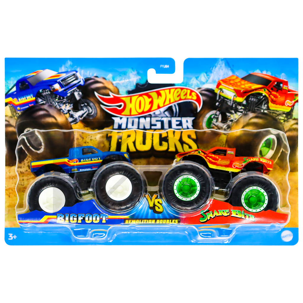 Diecast 164 Monster Truck Doubles Big Foot vs Snake Bite