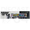 Mini GT Mercedes-Benz Actros with 40 Ft Container - LBWK Kuma Graffiti