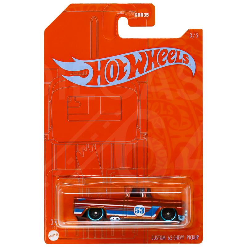 Hot Wheels 53rd Anniversary Orange & Blue Car Series 1 (2021) - '62 Chevy Pickup
