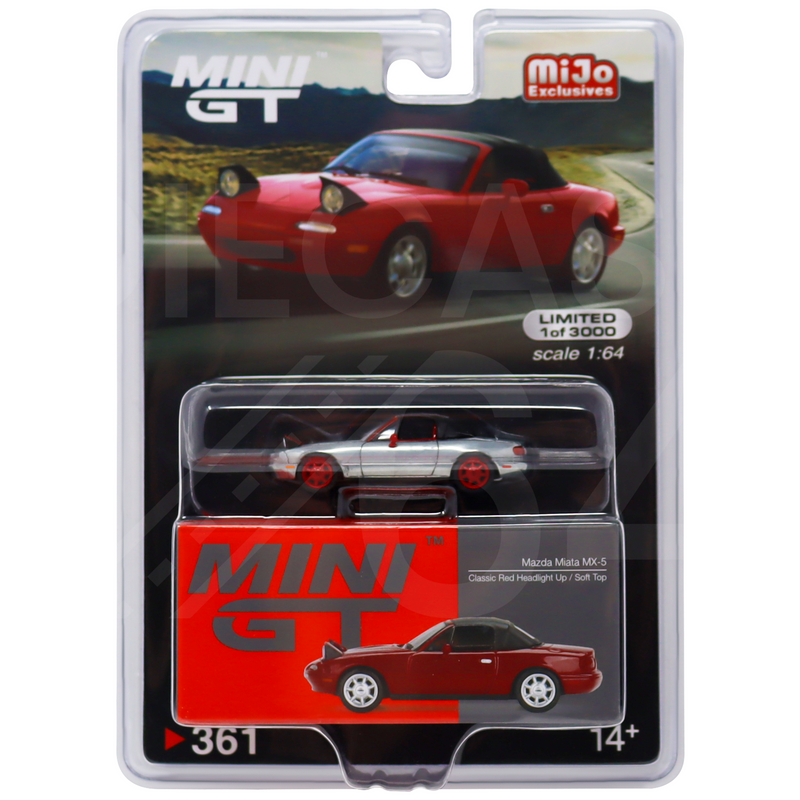 Mini GT MiJo Exclusive Red Mazda Miata MX-5 Soft Top - Chase Piece