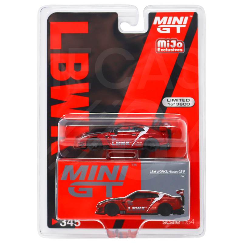 Mini GT MiJo Exclusive GT LB WORKS Nissan GT-R Red