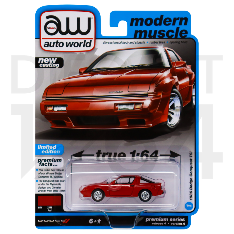 Auto World Modern Muscle 1986 Dodge Conquest TSi in retail packaging